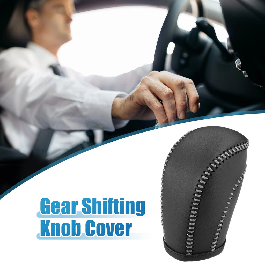Gear Shift Lever Cover for Volkswagen Atlas (2018–2022) Black Gray Stitches