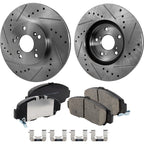 Brake Disc and Pad Kit for Honda Accord (2003–2011) Front Left Right Cross-drilled