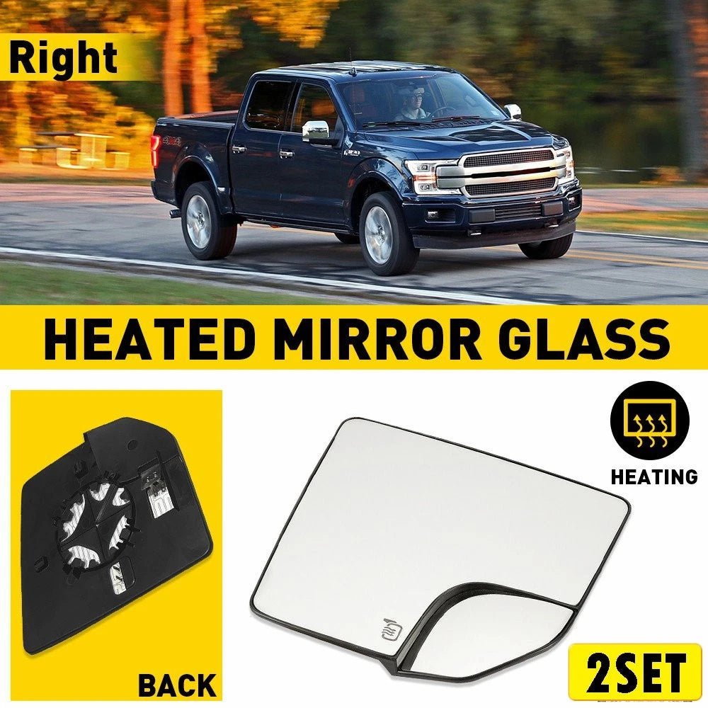 Set of 2 Right Passenger Side Replacement Glass Mirrors for Ford F150 (2015–2020)