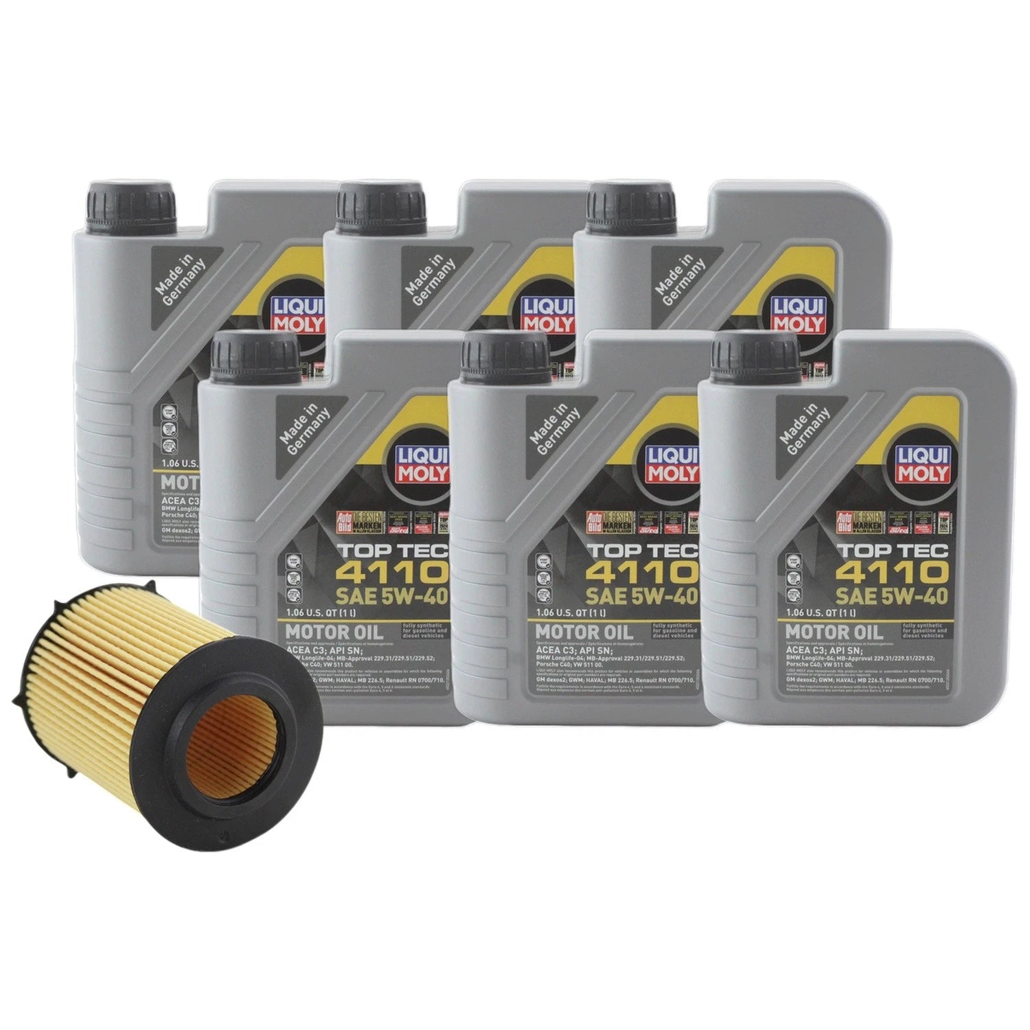 6L Liqui Moly Top Tec 4110 5W-40 Engine Oil Change Kit for W177 W213 X253