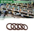 Set of 5 Oil Seal Rotary Shaft Seal FKM Rubber 38x46x5.5mm