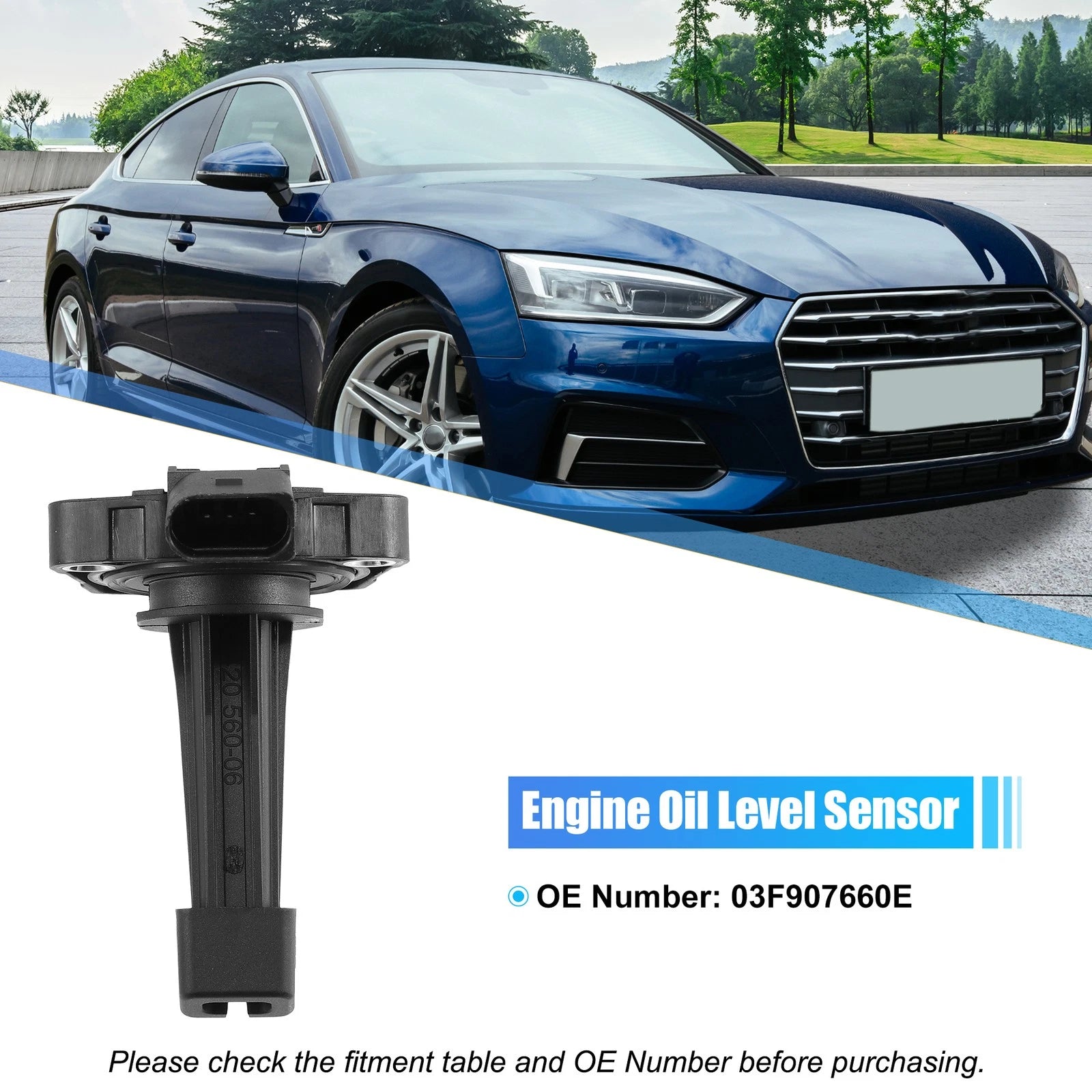 Oil Level Sensor 03F907660E for Audi A3 TTS, Volkswagen Arteon, Beetle (2003–2023)