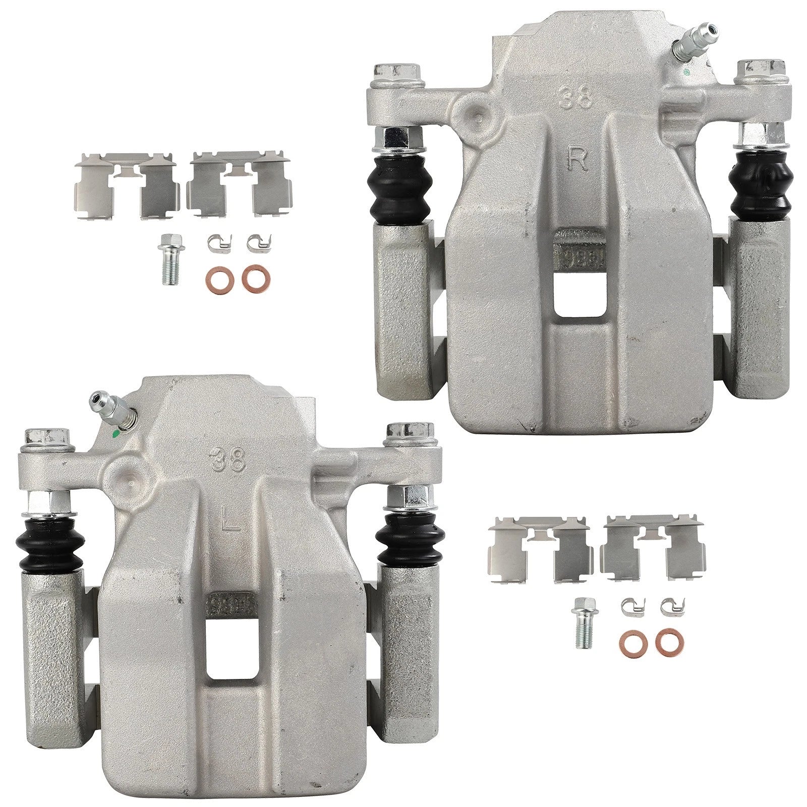 Set of 2 Rear Brake Calipers with Bracket for Toyota RAV4 (2012–2018)