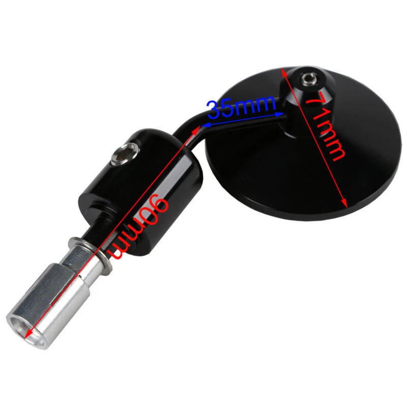 3" Round Handle Bar End Rearview Side Mirrors for Universal Motorcycle