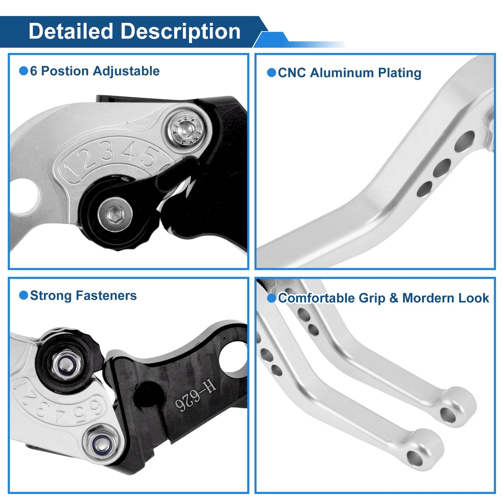 Adjustable Short Brake Clutch Levers for Honda CB599/CB600 Hornet (2004–2006)
