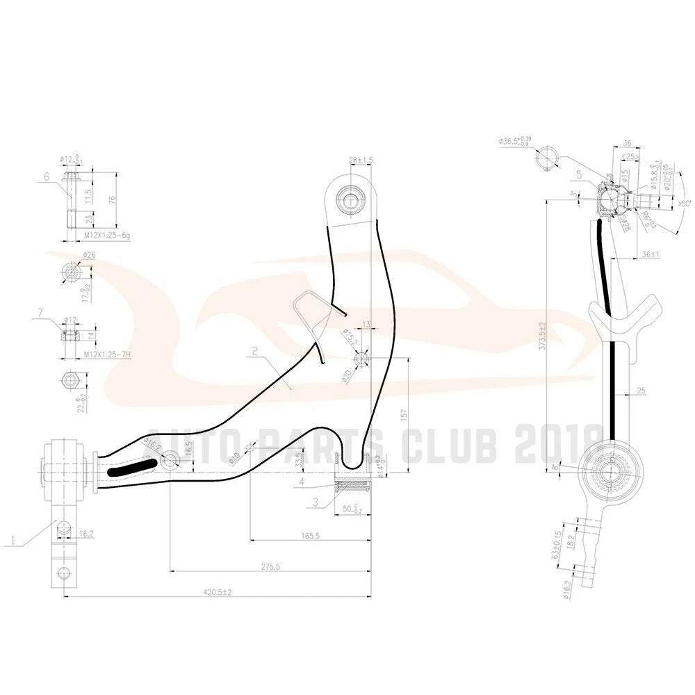Set of 8 Control Arms Tie Rods Sway Bars for Nissan Murano (2003–2004)