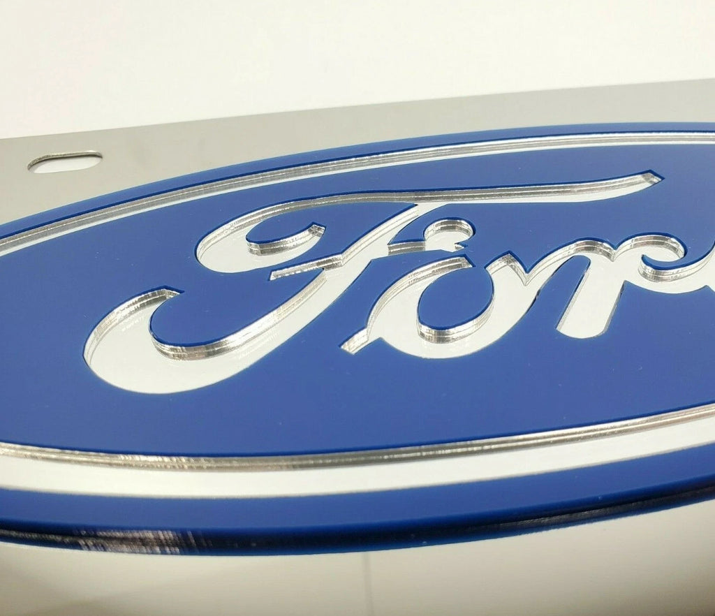 Ford Oval Emblem Metal Vanity License Plate Blue Logo for Ford (1990–1990)