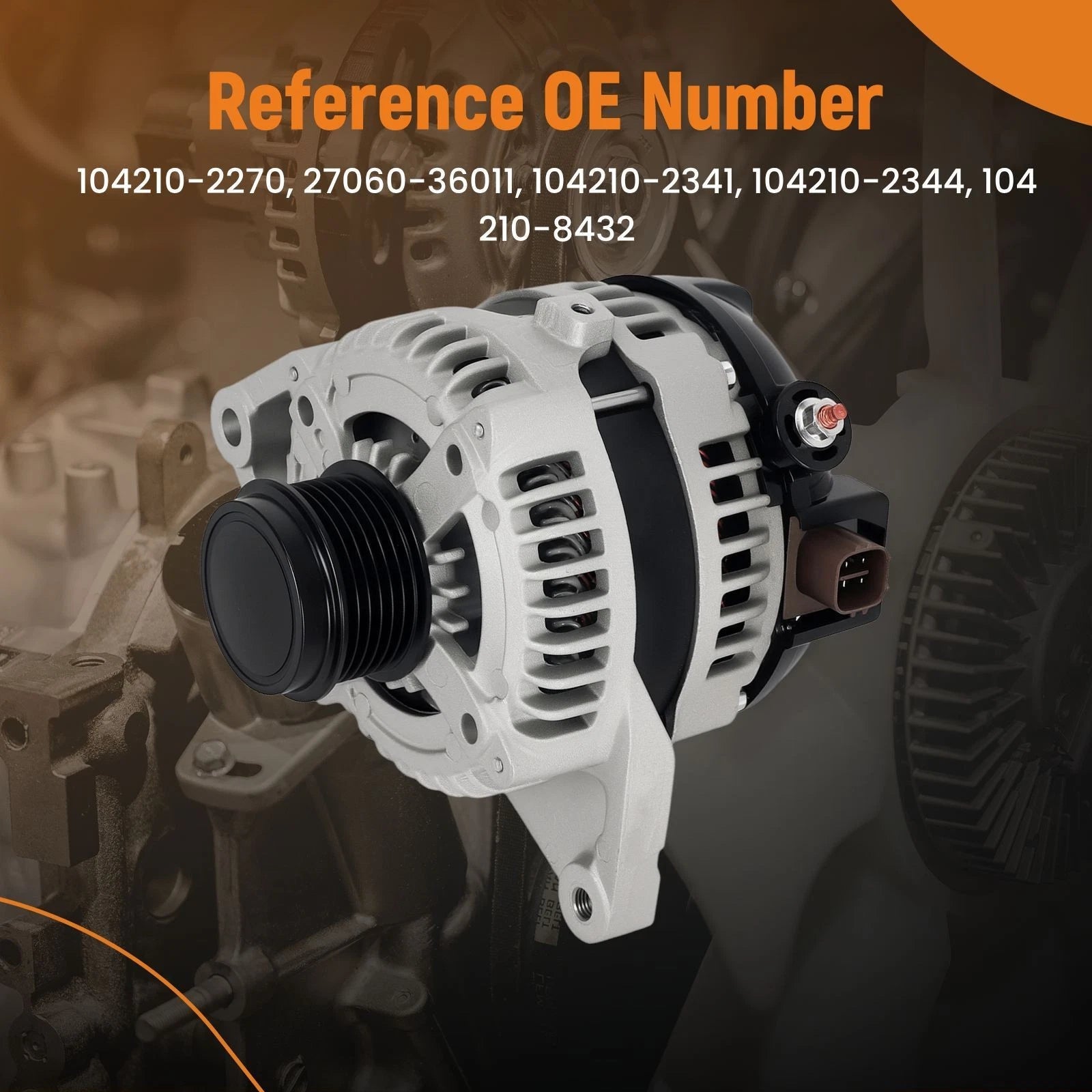 100A Alternator for Toyota Camry RAV4 2.5L (2009–2015) 290-5543 6-Groove