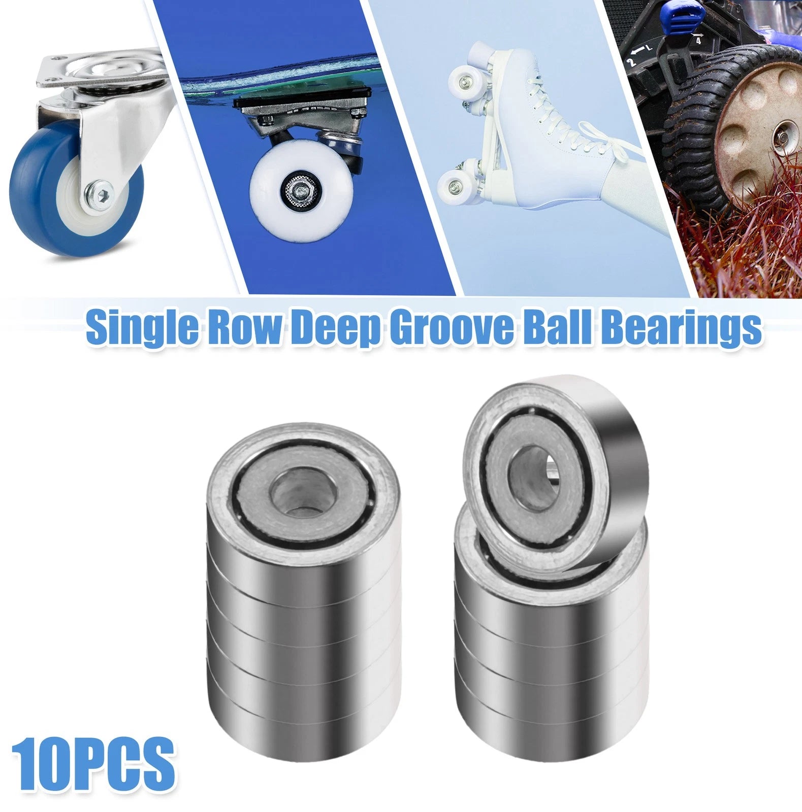 10 Pcs 1x3x1mm Double Metal Shield Ball Bearings 681