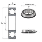 Deep Groove Ball Bearing 25x47x12mm for Scooter Skateboard (6005NR2RS)