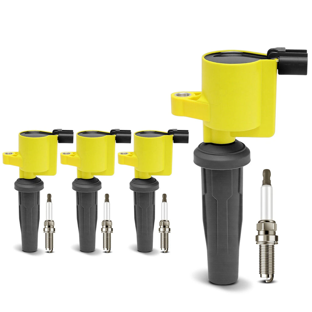Set of 4 Ignition Coils & Iridium Spark Plugs for Ford Escape 