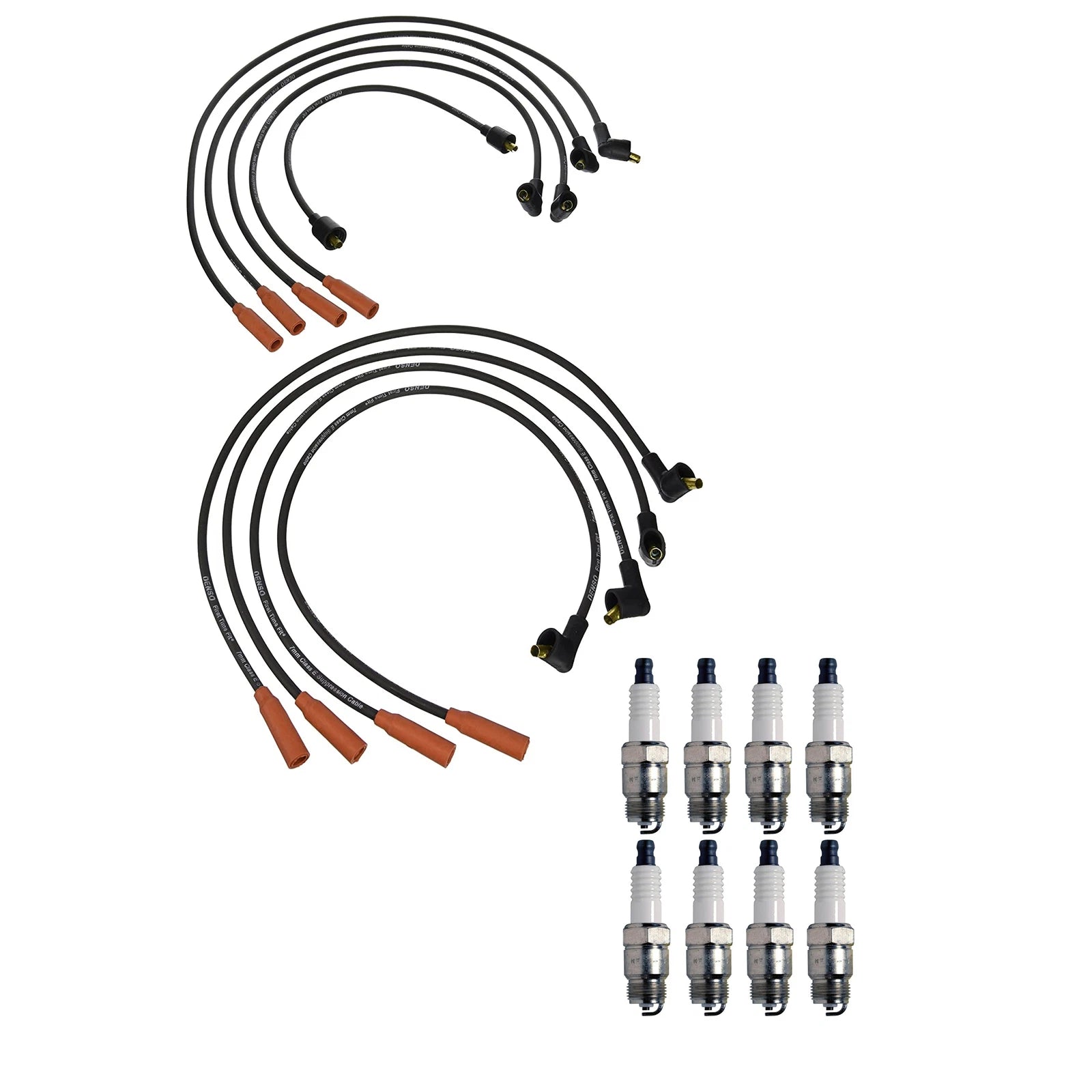 Denso Wire Set & 8 U-Groove Spark Plugs for Ford 5.0 V8 (1990–1995)