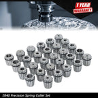 29Pc ER40 Precision Spring Collet Set for CNC Milling Lathe