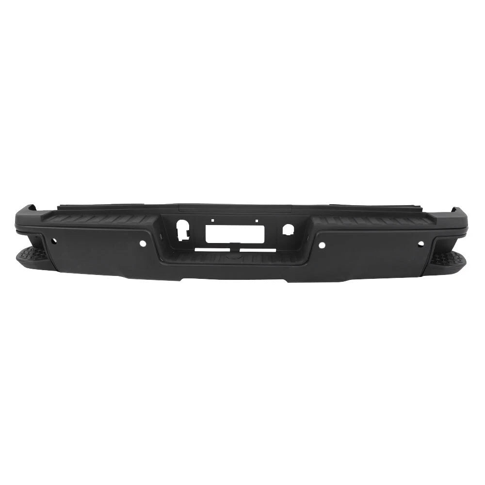 Black Rear Bumper with Sensor Holes for Chevy Silverado 2500 3500 (2015-2019)