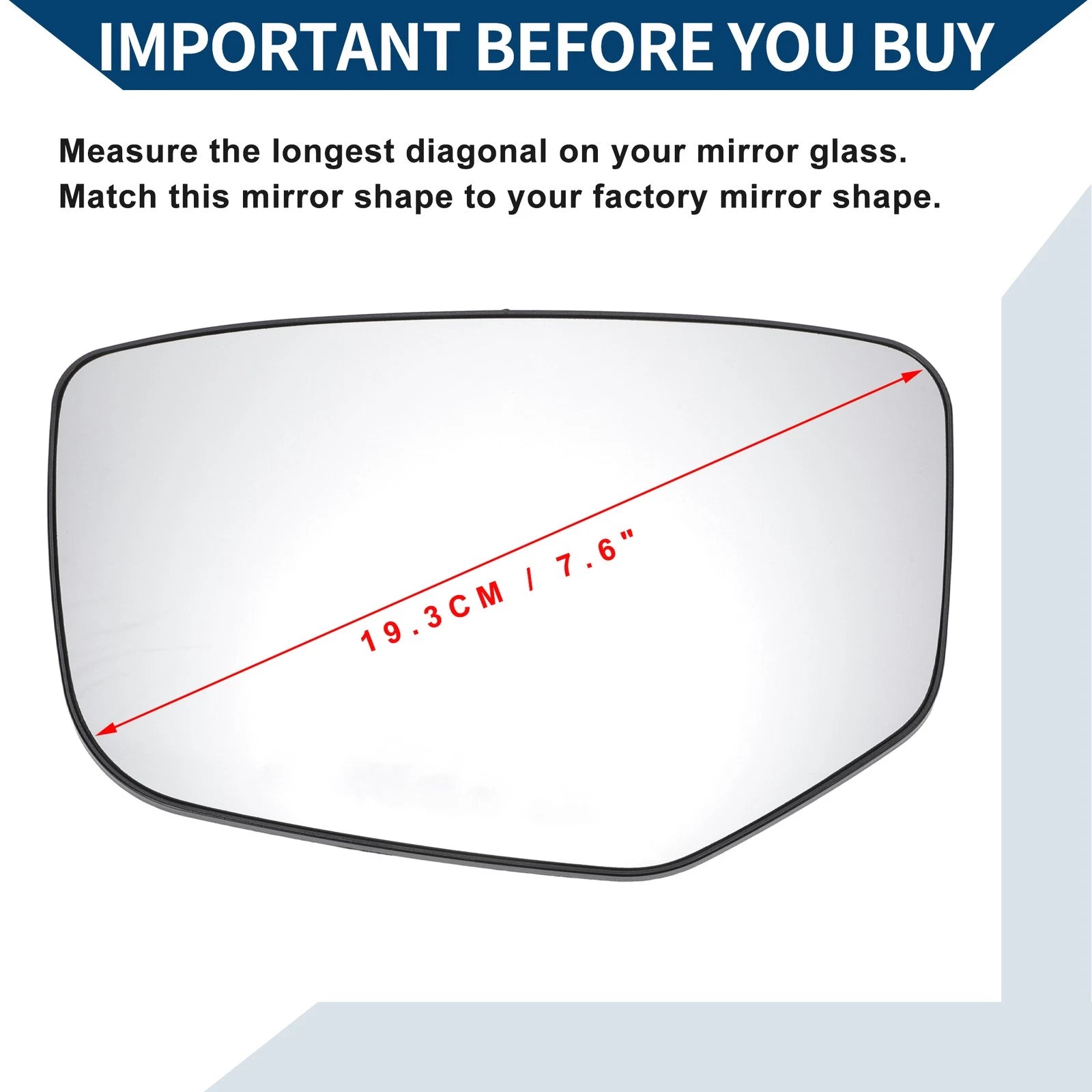 Heated Left Side Mirror Glass for Honda Accord (2008–2012)
