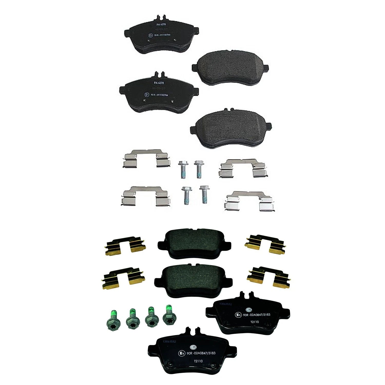 Disc Brake Pads Kit for Mercedes Benz SLK250 (2012–2016) - Hella 172
