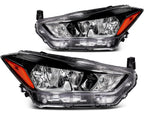 Headlight Assembly Pair for Nissan Kicks 2017–2020 Black Housing