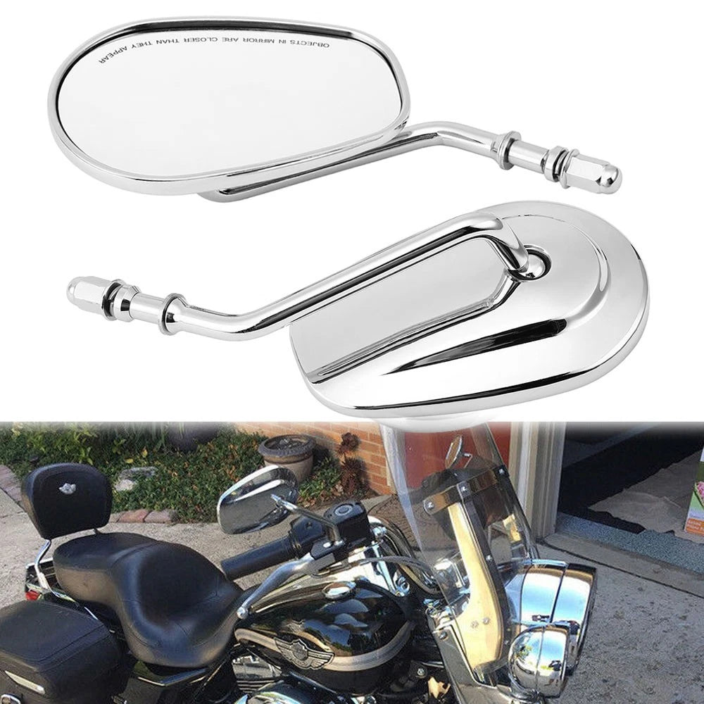 8MM Rear View Side Mirrors for Harley Road King Touring Sportster XL (1991–2023)