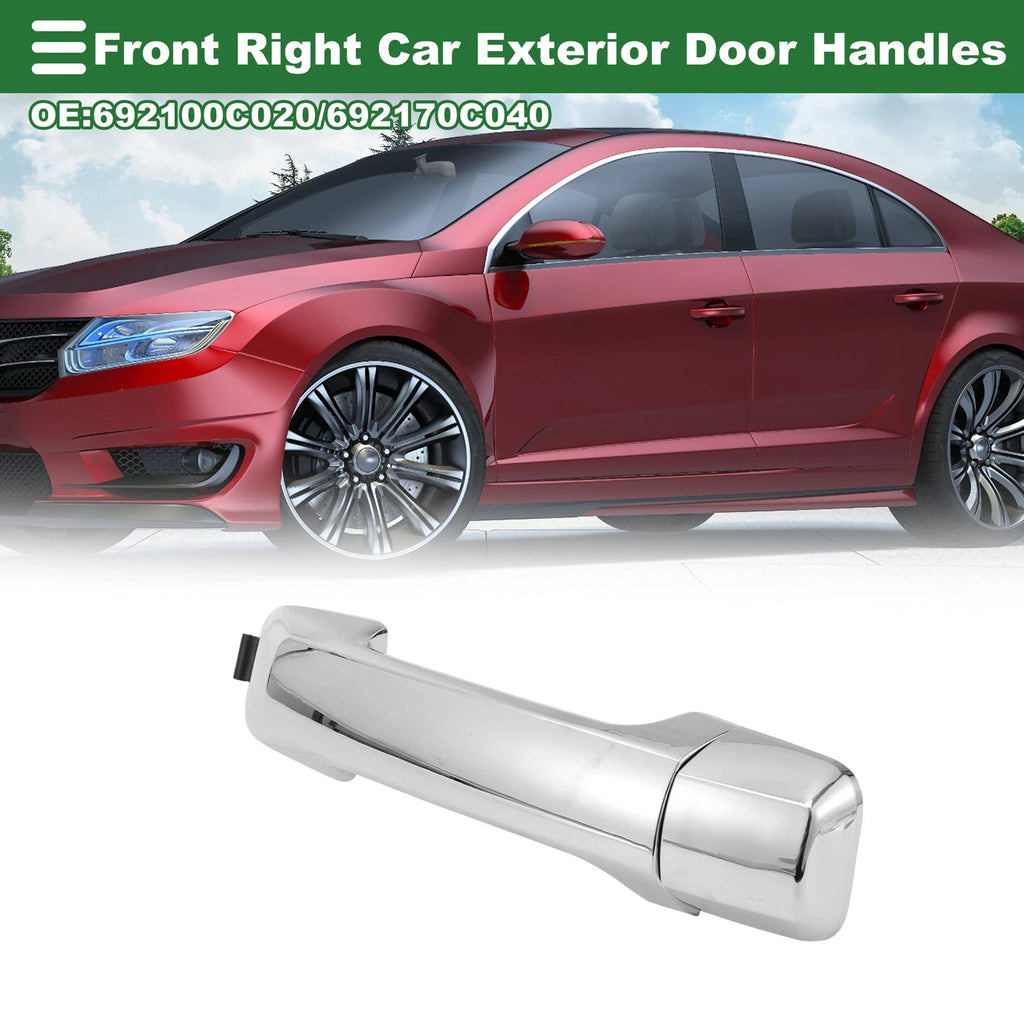 Front Right Door Handle No. 692100C020 for Toyota Tundra (2007–2021) Silver Tone