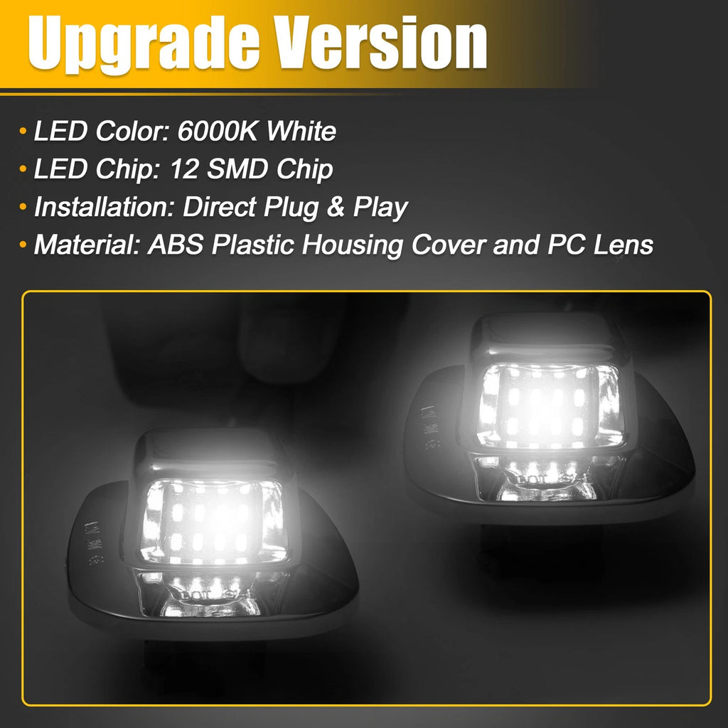 2X LED License Plate Light Lamp Assembly for Chevy C1500 C2500 (1990–1999)