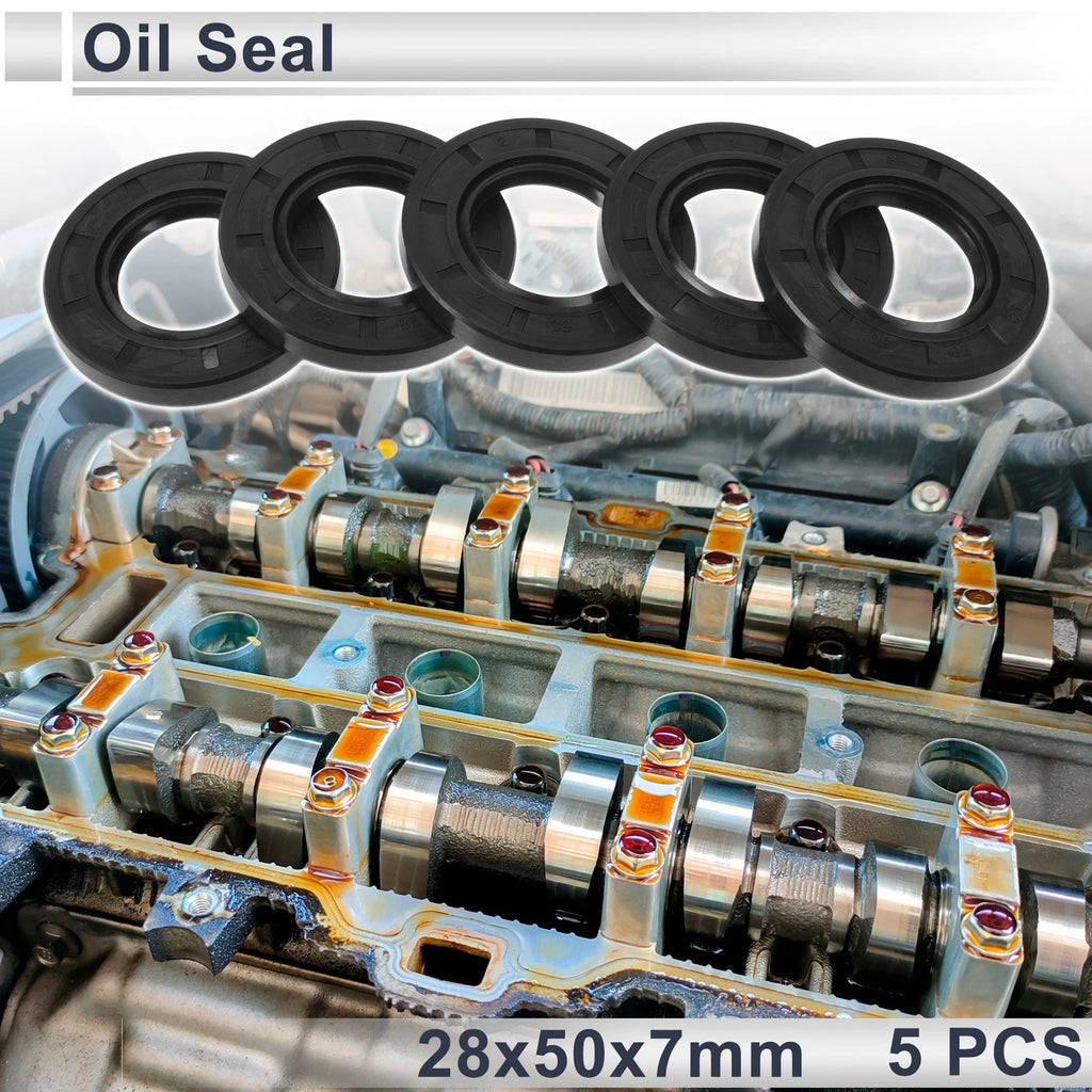 Set of 5 Oil Seal Rotary Shaft Seals 28x50x7mm Nitrile Rubber