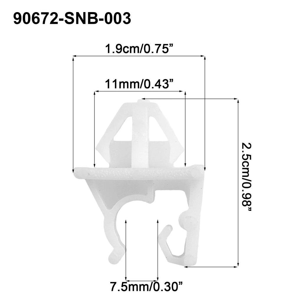 10X Clips for Honda (2001–2005) 90672-SNB-003, 90672-SNB-901