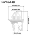 10X Clips for Honda (2001–2005) 90672-SNB-003, 90672-SNB-901