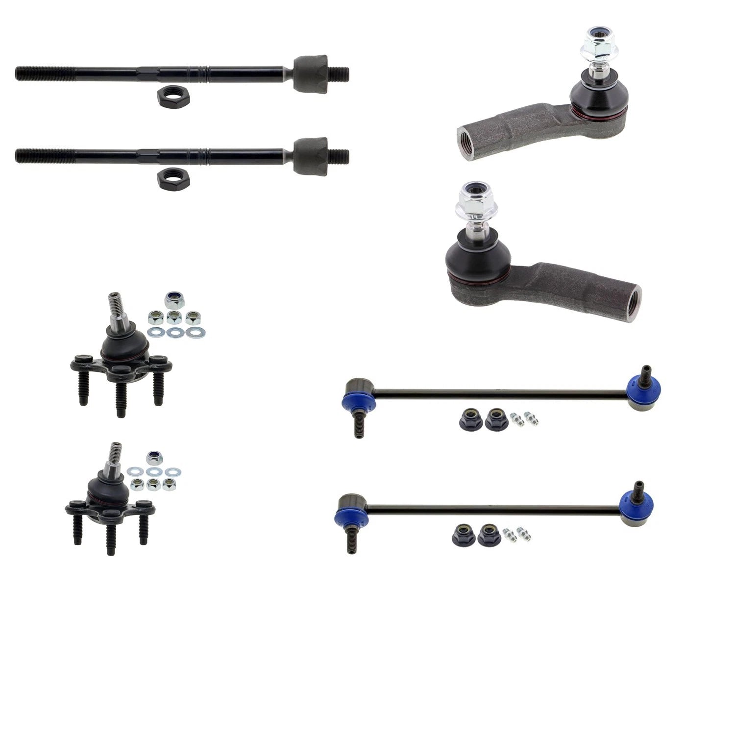 Set of 4 Mevotech Supreme Tie Rod Ends & Sway Bar Links for Audi A3 Q3 Golf (2013–2020)