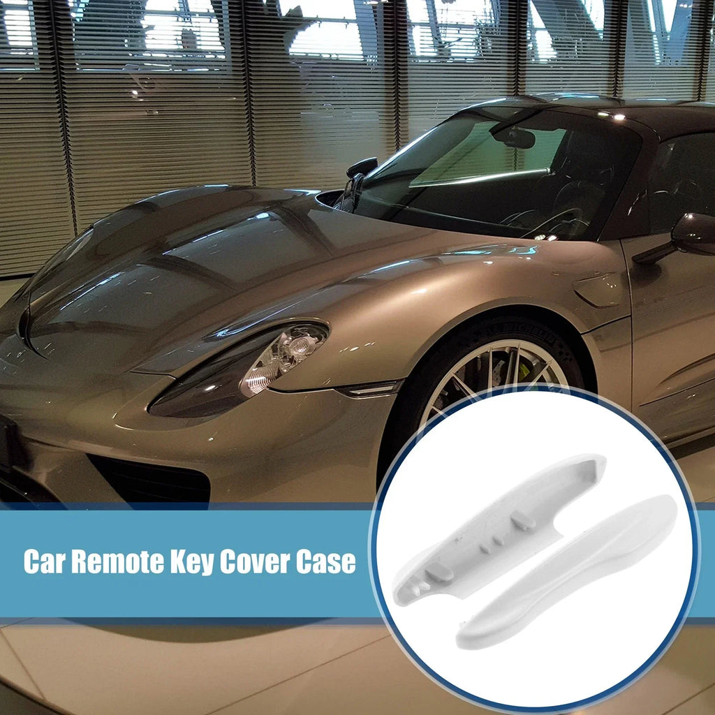 Car Remote Key Side Cover Case Set for Porsche Taycan 911 (2020-2021) White