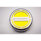 Chrome Stingray Cap Covers with White CF Inlay for 2014-2019 Corvette Z06