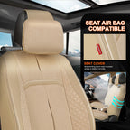 Set of 2 Universal Seat Covers for 1st 2nd Row (Beige)