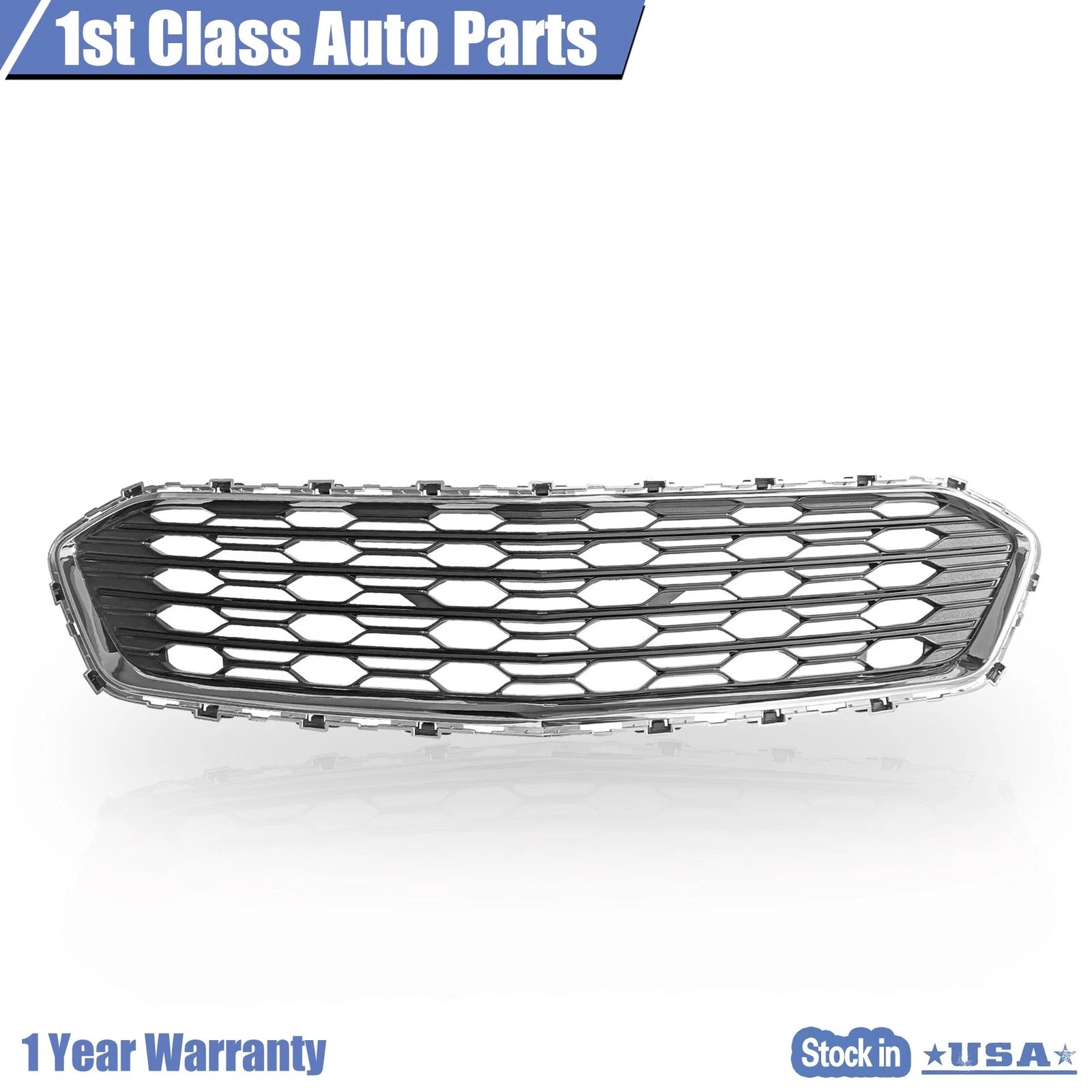 Black Front Bumper Lower Grille for Chevrolet Cruze (2016-2018) Chrome
