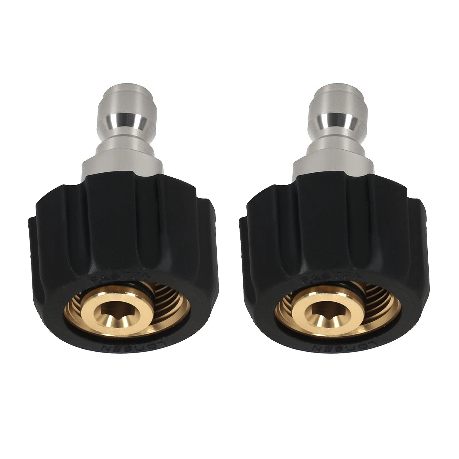 Set of 2 M22 14mm Pressure Washer Adapter Quick Connect 1/4'' Brass 5000PSI
