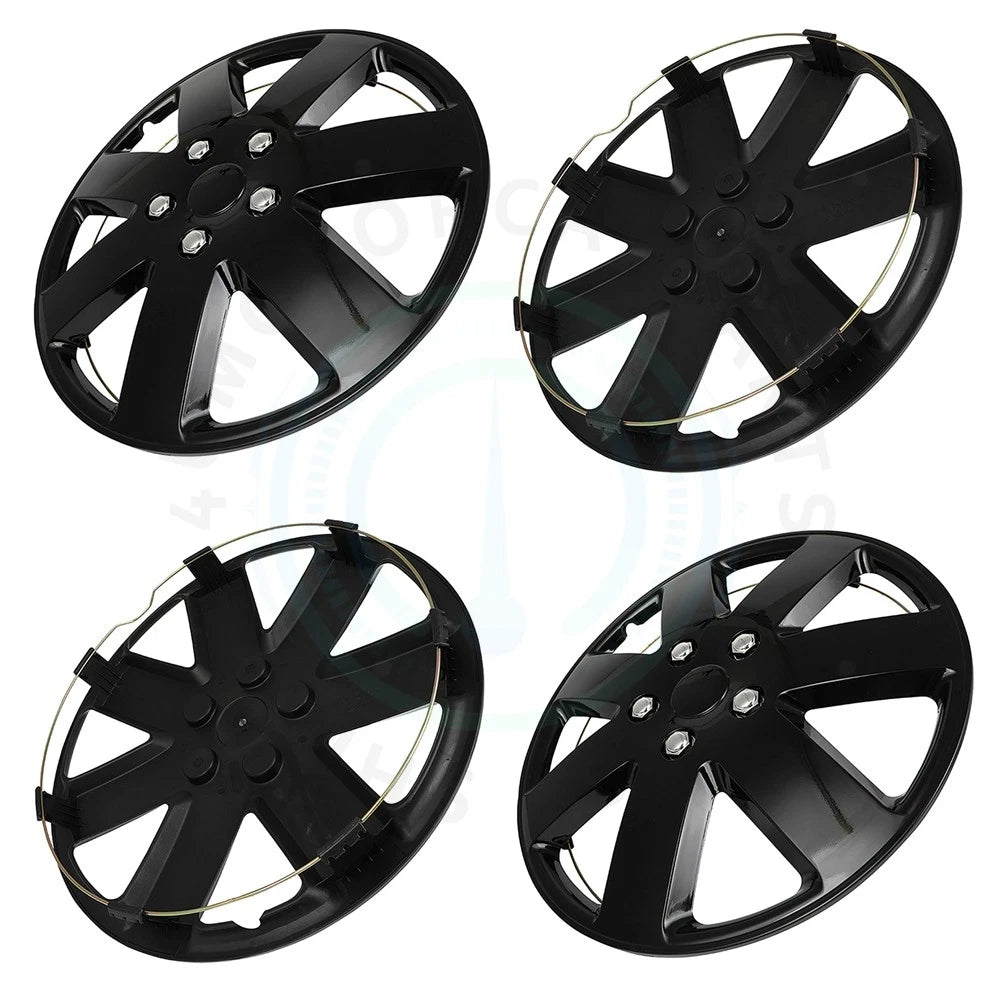 Set of 4 Black 16" Wheel Hub Caps for R16 Tire 5 Lug Wheels
