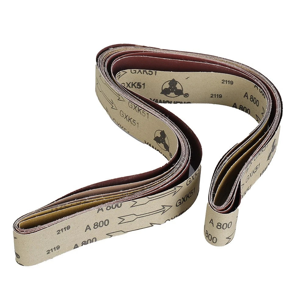 Set of 6 Sanding Belts for Sander (5x182cm, 72 Grit)