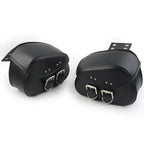 Black PU Leather Saddle Bags for Sportster Dyna Motorcycle