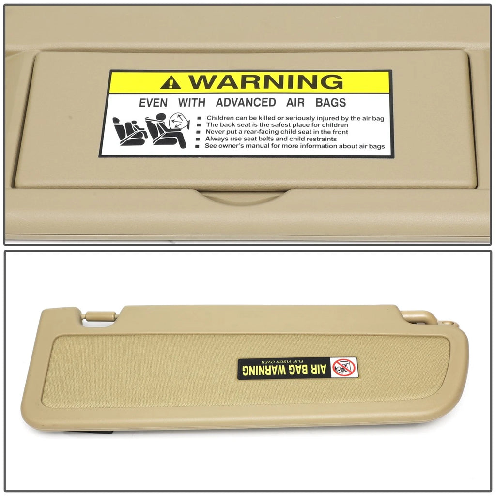 Left Driver Sun Visor for Honda Civic (2006–2011) Beige OE Style
