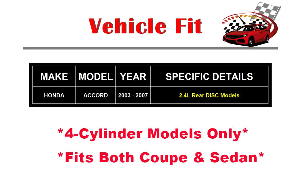 Drilled Disc Rotors & Ceramic Brake Pads for Honda Accord (2003-2007)