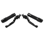 Black Extendable Brake Clutch Lever Grip Set for Yamaha YZF R1 R6