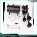 4 Trumpet Air Horn Kit for Car Truck (12V) - 150DB, Compressor, Black Tank