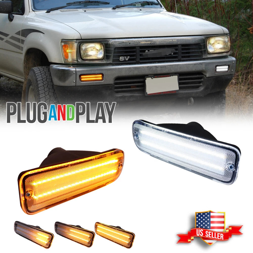 Clear Switchback LED Turn Signal Lights for Toyota Tacoma (1995–2000)