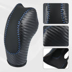 Gear Shift Knob Cover for Toyota C-HR (2018–2019) - Black Faux Leather, Blue Stitches