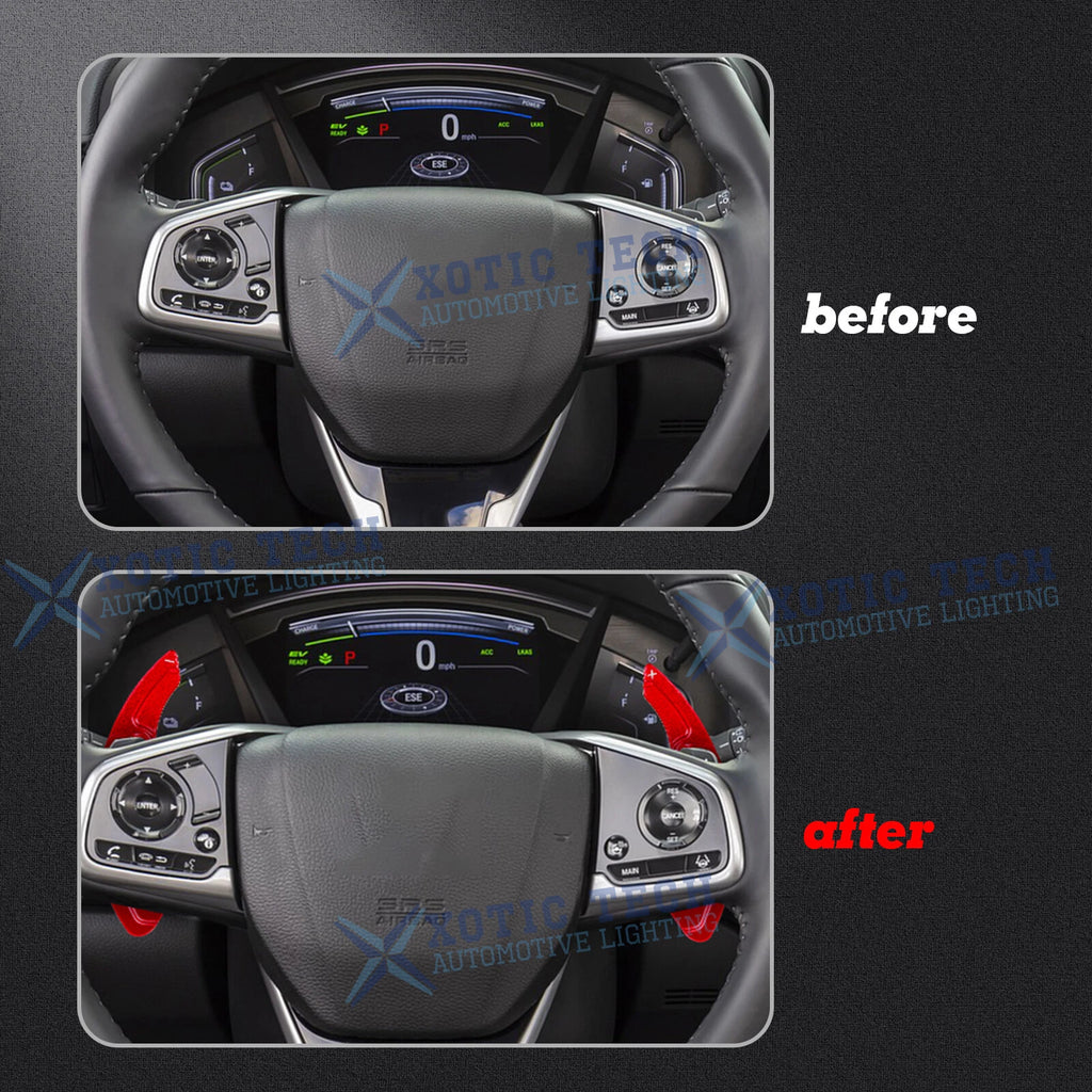 Red Aluminum Steering Wheel Paddle Shifter Extension for Acura (2015-2021)