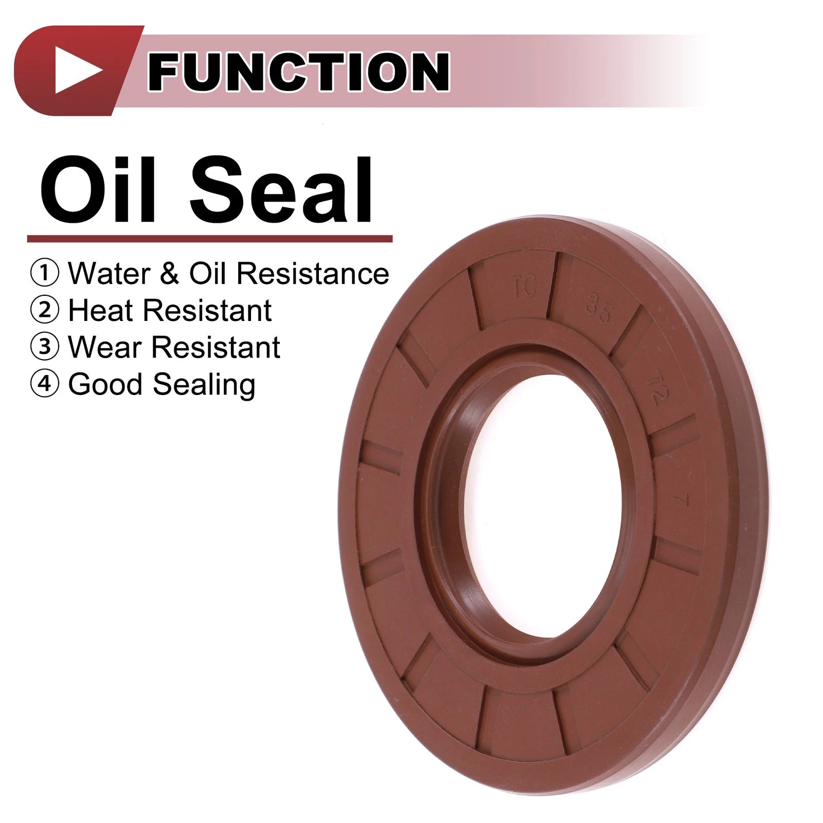 Set of 2 Oil Seal Rotary Shaft Seal FKM Rubber 35x72x7mm
