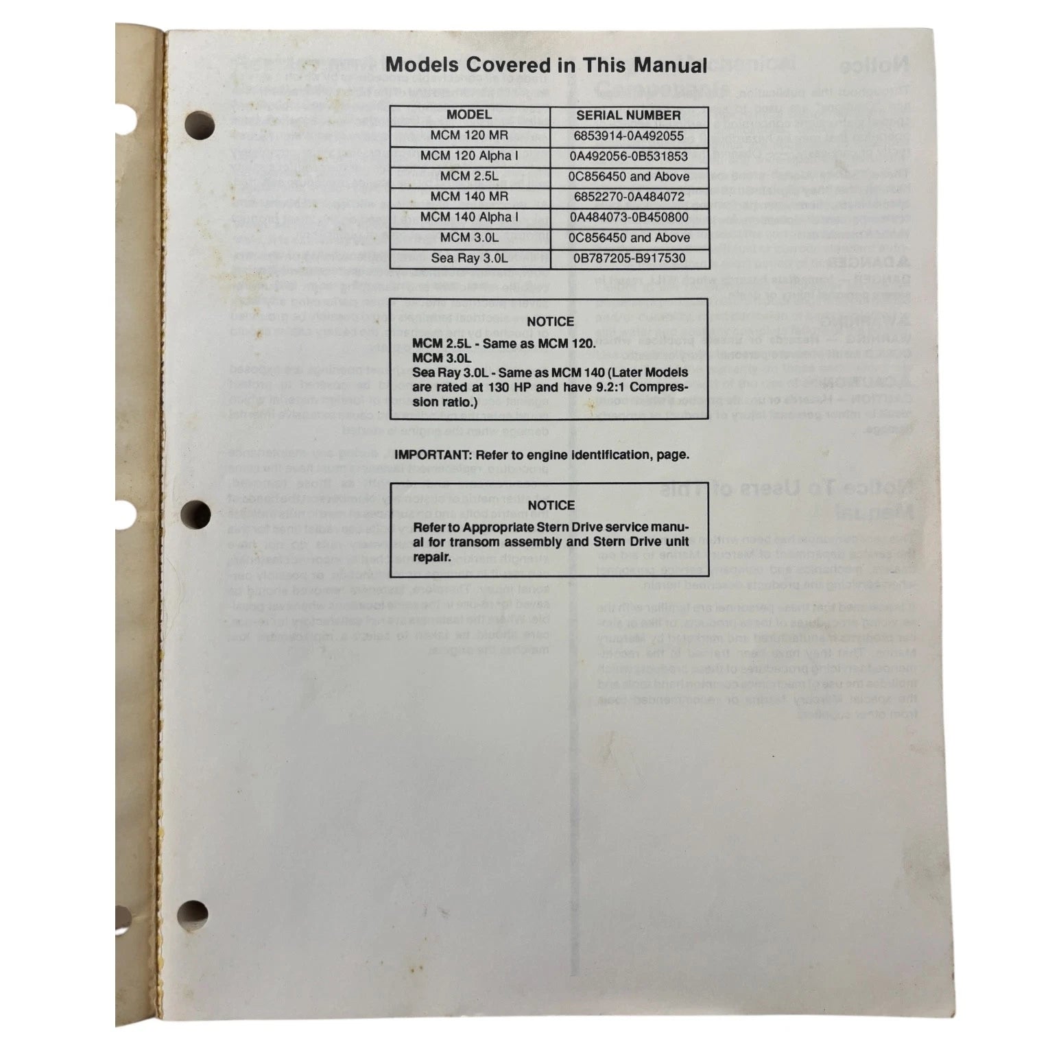 Service Manual #10 for MerCruiser GM 4 Cylinder (1994) 90-14693--1