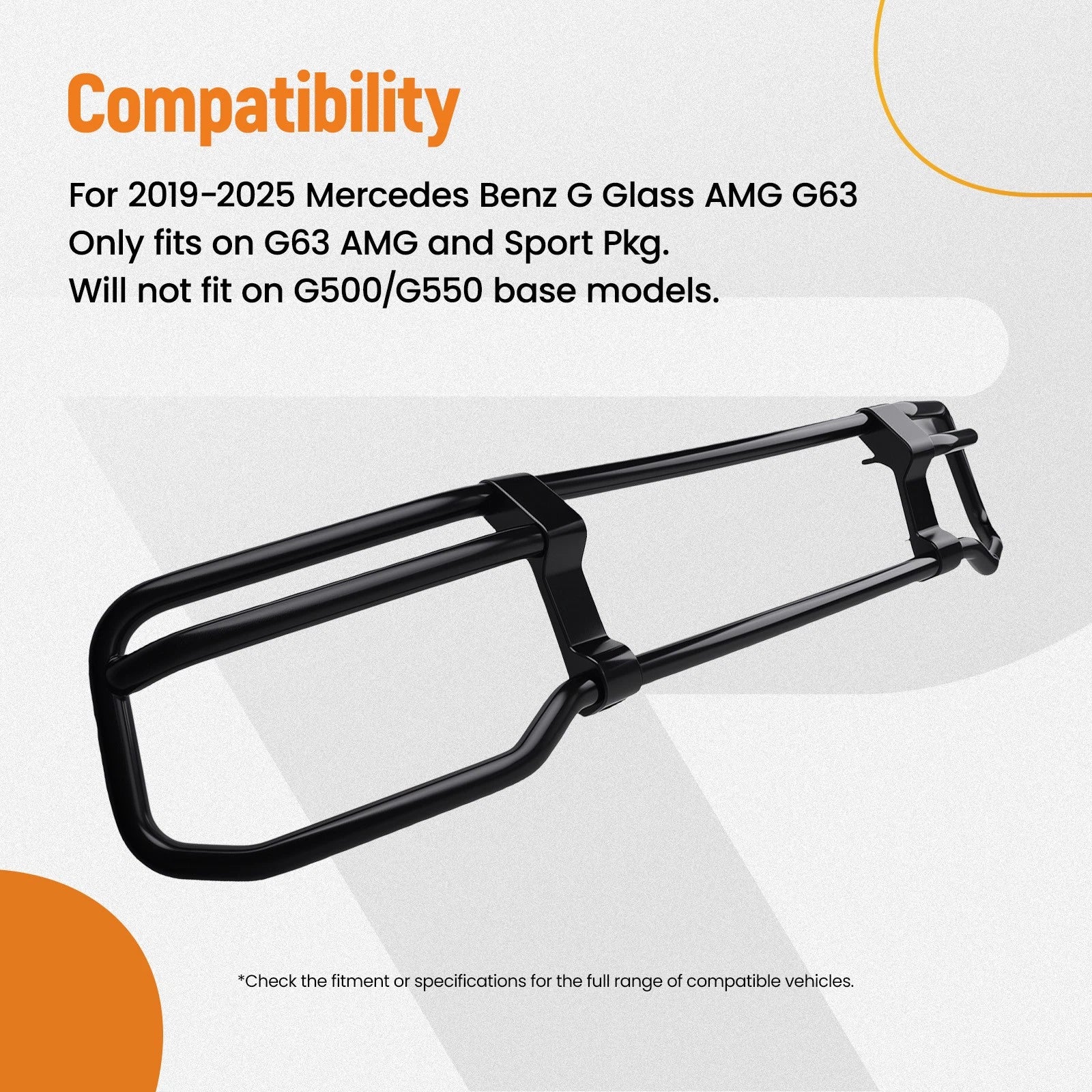 Front Bumper Grille Brush Guard for Mercedes Benz G-Class (2019–2023)
