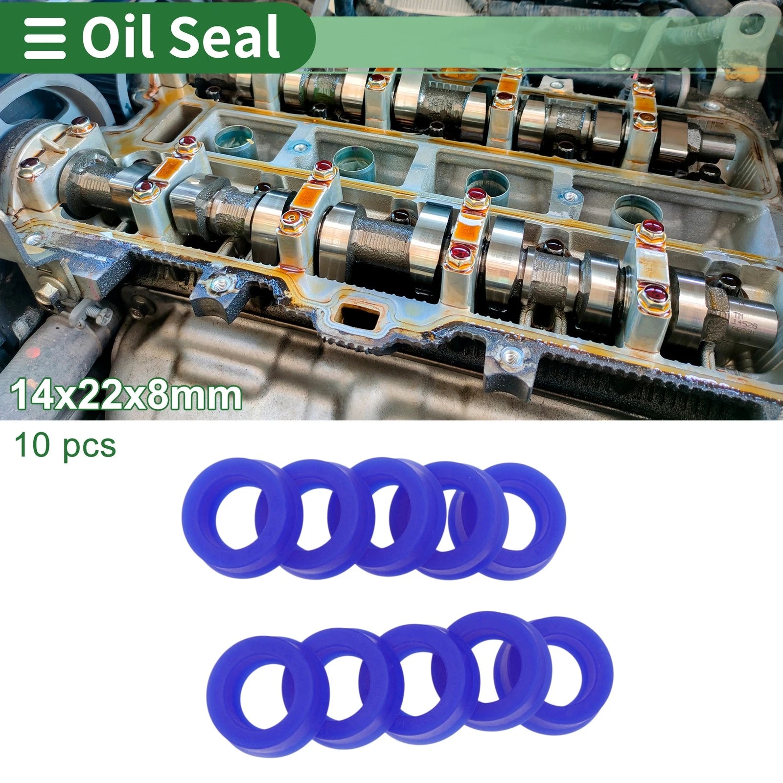 Set of 10 Oil Seal Rotary Shaft Seal 14x22x8mm for Various Models