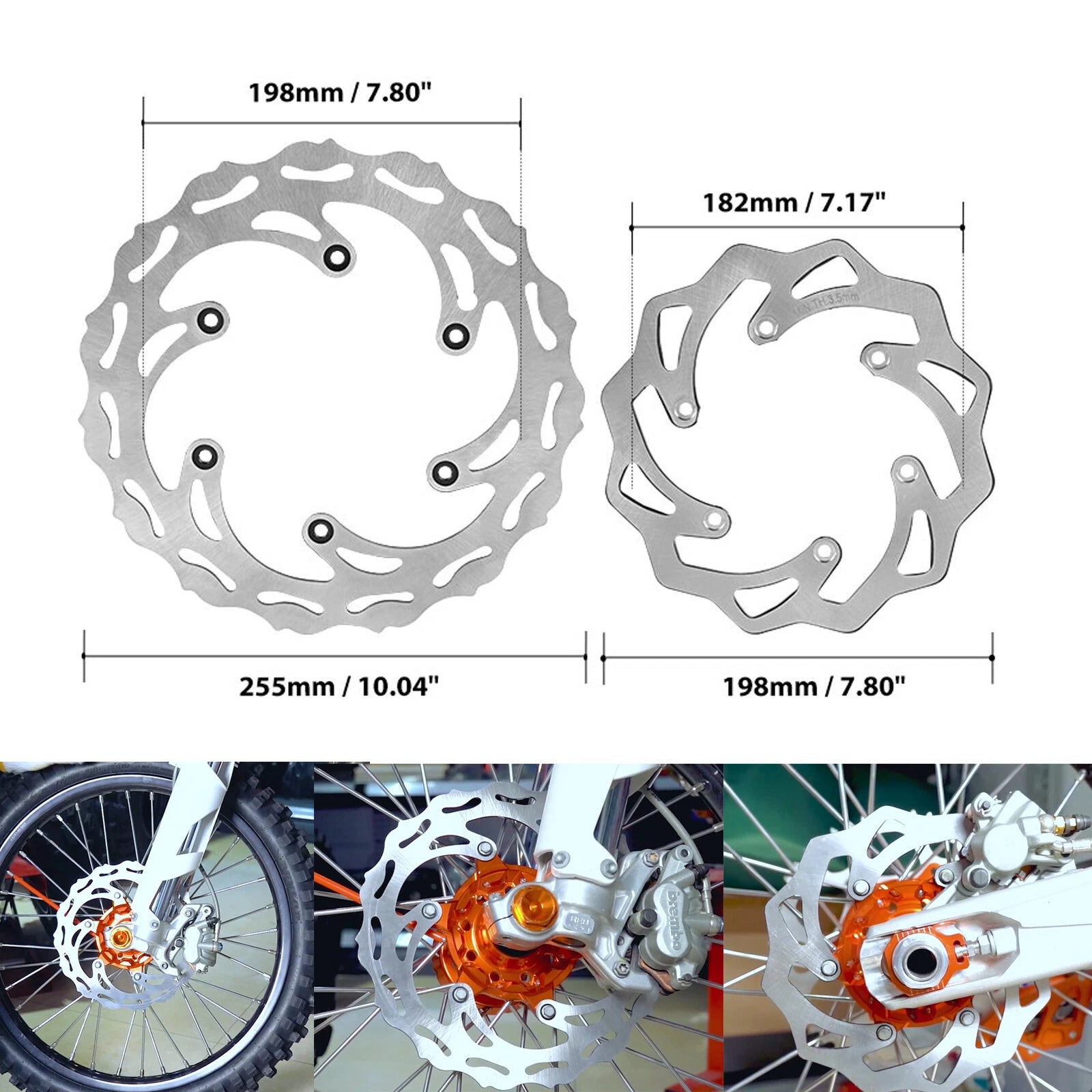 Front Rear Brake Disc Rotors for KTM 250 300 350 450 500 EXC XCW SX SXF XC XCF (2003–2023)