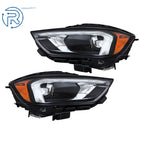 Set of 2 Black Headlights with LED DRL for Ford Edge (2019–2023)