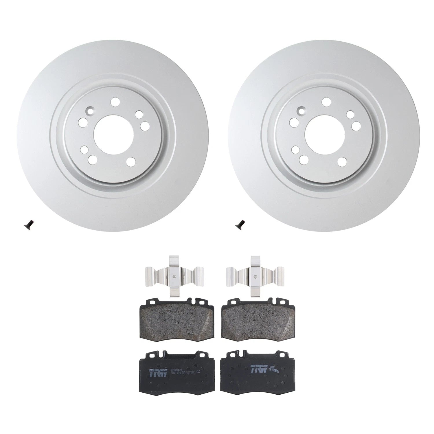 Hella Front Rotors & TRW Pro Low-Met Disc Brake Pads Kit for Mercedes ML430 ML55 AMG (1998–2005)